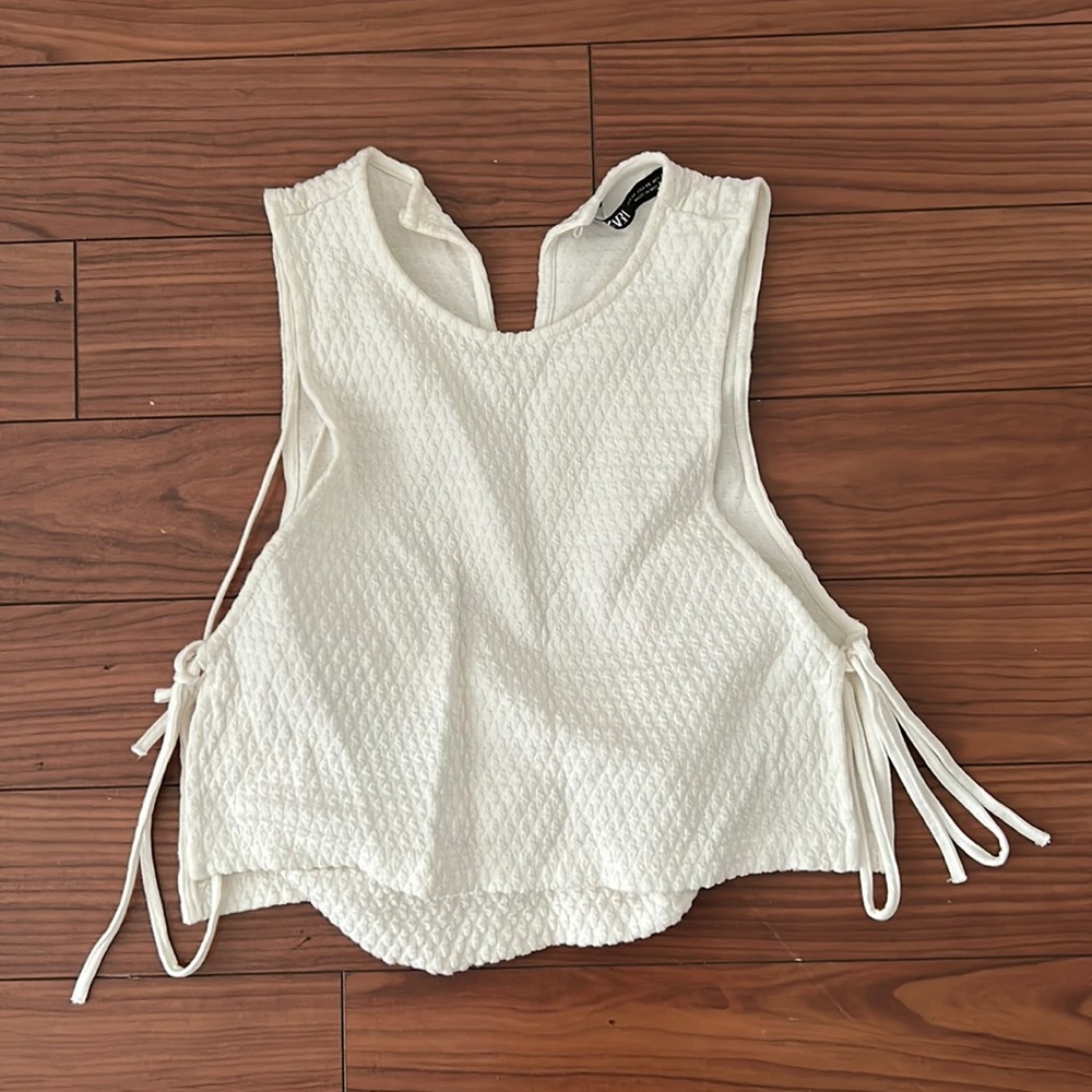 Cropped White Zara tank top